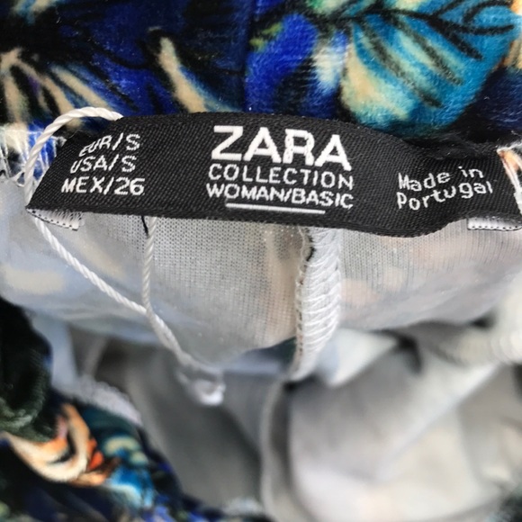 NWOT Zara Floral Print Velour Pants Size S - Picture 7 of 11